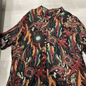 Zara tropical silky button down